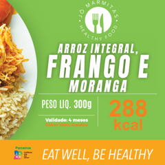 Arroz integral, frango e moranga