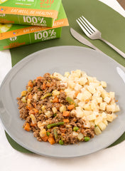 Batata inglesa com guisadinho colorido