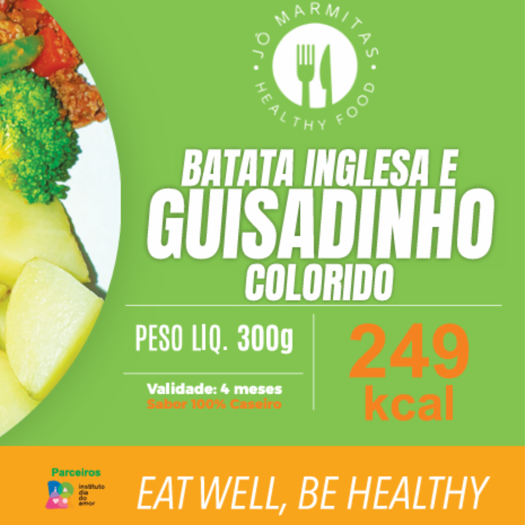 Batata inglesa com guisadinho colorido